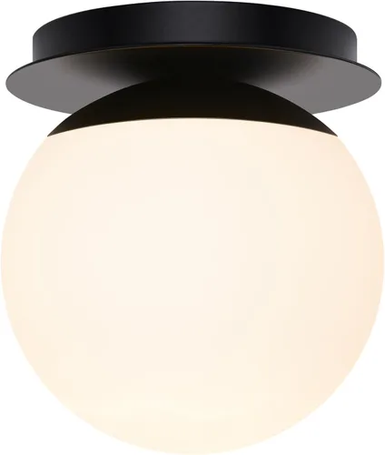 Miniatura 2 de 1 aplique de pared negro mate, moderno aplique de baño con vidrio de globo lechoso, lámpara de pared para espejo de baño, sala de estar, pasillo