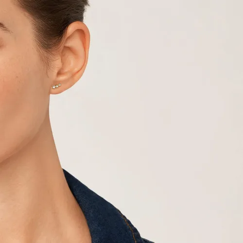 Miniatura 6 de Fossil - Aretes tipo dormilona de acero inoxidable para mujer de tono dorado