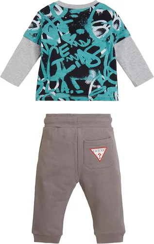 Miniatura 2 de GUESS Conjunto de 2 piezas de jersey triangular para bebés