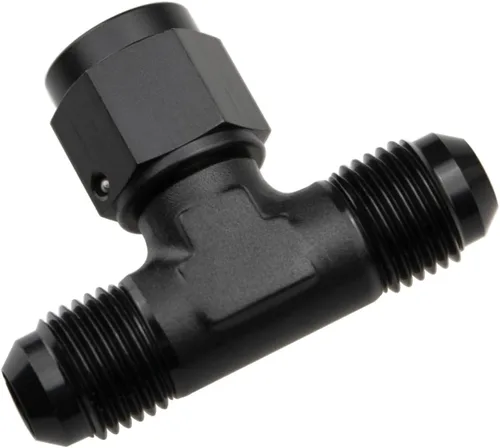 Miniatura 2 de Aluminio 3AN -3 AN Male Flare Tee T-Piece Fitting Con AN3 Giratorio Femenino En El Lado Adaptador Negro