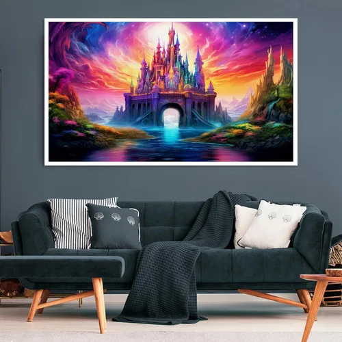 Miniatura 4 de ijbnhd Castillo de pintura de diamante 5D, kits de pintura de diamantes grandes para adultos, cielo estrellado de bricolaje, taladro completo