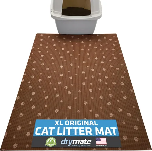 Miniatura 8 de Drymate - Tapete para gatos, contra desorden de caja de arena, a prueba de orina, absorbente/impermeable, 20 x 28 pulgadas, azul