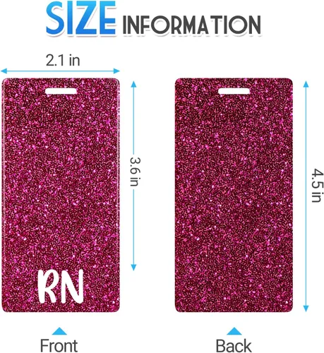 Miniatura 3 de Plifal RN Porta Insignia con Soporte de Tarjeta para Enfermera, Accesorios de Enfermería, Insignia de Enfermera Registrada con Purpurina Rosa ROSA