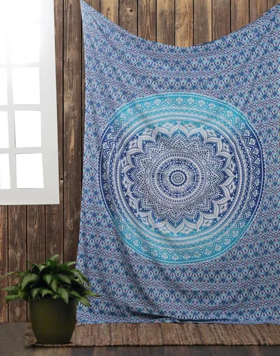Miniatura 4 de RAJRANG - Tapiz con mandala para dormitorio y sala de estar, bohemio, para colgar en la pared, tapices de algodón