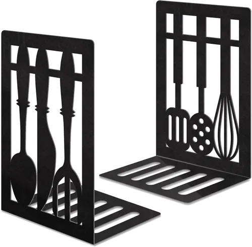Sujetalibros de metal, sujetalibros decorativos pesados para estantes, sujetalibros decorativos para el hogar para libros pesados, soporte negro