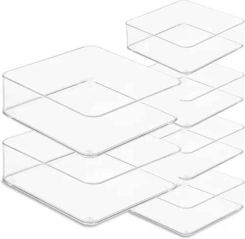 Miniatura 13 de primebox Organizadores de cajones de acrílico transparente de plástico. Baño, cocina, dormitorio, utensilios, cubos organizadores de oficina