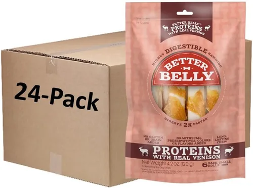 Miniatura 16 de Better Belly Huesos de cuero crudo para perros, de gran digestibilidad, sin granos, sin gluten, sin colores ni sabores artificiales., Hígado