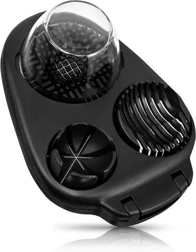 CraftyCrocodile Cortador de Huevos para Huevos Duros - 3 Modos de Corte, Cortador de Huevos, Resistente, Trozador de Acero Inoxidable - Herramienta