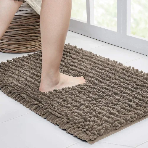 Miniatura 31 de Walensee Alfombra de baño antideslizante (24x17 pulgadas, rosa polvoriento) absorbente de agua, súper suave, lanuda de felpilla, lavable a máquina