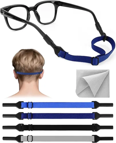 Miniatura 8 de BILIONE Correa de vidrio sin cola para gafas, cordón para lentes de sol para hombres y mujeres, soportes ajustables para gafas alrededor del cuello
