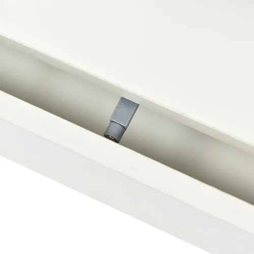 Miniatura 9 de Mesa auxiliar LED con almacenamiento, mesa central moderna con estante abierto y 2 cajones deslizantes dobles, muebles decorativos con luces LED