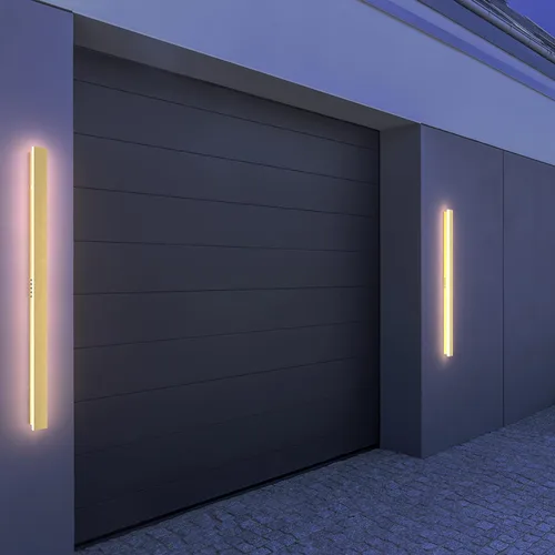 Miniatura 5 de LEEKI - Lámpara exterior moderna de 24 pulgadas - Luminaria exterior rectangular - 19W 3000K - IP65 Antióxido - Negro
