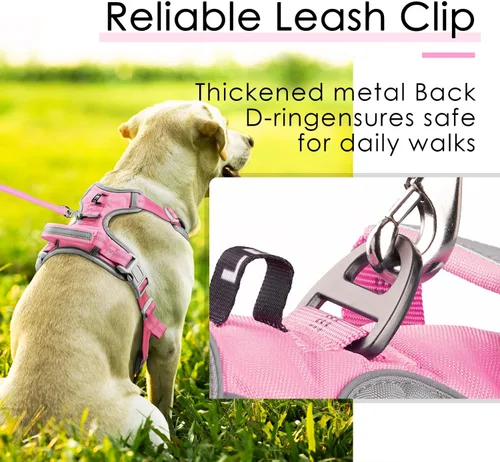 Miniatura 7 de ThinkPet Arnés deportivo transpirable, antitirones para perro, con asa, arnés reflectante y ajustable para perros medianos o grandes, clip trasero