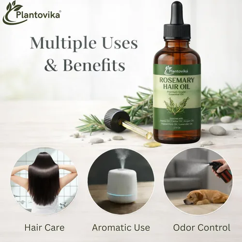 Miniatura 6 de Aceite de romero para el crecimiento del cabello – Aceite de crecimiento del cabello con jojoba, ricino, argán, menta y lavanda Tratamiento