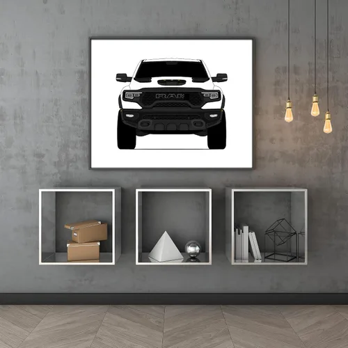 Miniatura 4 de Color personalizable: póster Custom Car Posters hecho a mano compatible con Ram 1500 TRX (2021-presente) 5ª generación, decoración artística