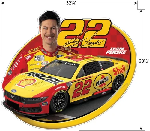 Miniatura 6 de Prime Party Joey Logano NASCAR - Juego de calcomanías de pared Gráficos grandes extraíbles de 32 pulgadas Equipo oficial Penske #22 Car 2X