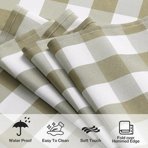 Miniatura 6 de Mantel a cuadros rectangular de gingham, impermeable, sin arrugas, manteles de búfalo a cuadros para mesa, lavables para comedor, fiestas y picnic