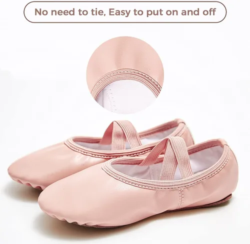 Miniatura 5 de Stelle Zapatos de ballet para niñas, zapatillas de baile de cuero suave, zapatos de bailarina para niños pequeñosniños grandesmujeres