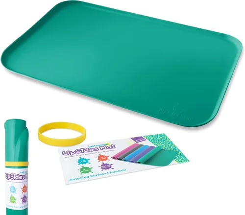 Miniatura 13 de Just Messin' Tapete de silicona para niños, reutilizable, antideslizante, resistente al calor, con bordes elevados de 0.6 pulgadas para contener