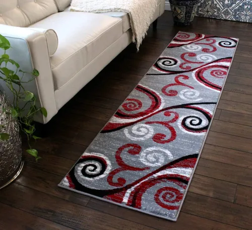 Miniatura 7 de Masada Rugs, Stephanie Collection - Alfombra de área moderna y contemporánea, 1100, turquesa, gris, blanco, negro (2 pies x 3 pies)
