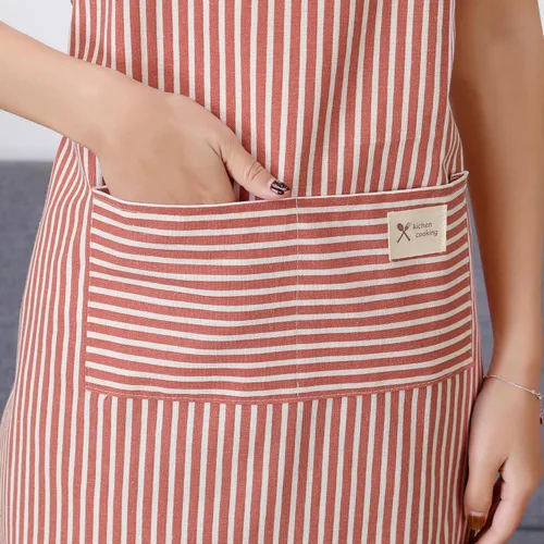 Miniatura 2 de Paquete de 2 delantales de cocina para mujer con bolsillo ajustable para cocina, cocina, hornear, barbacoa, parrilla (rojo/azul)