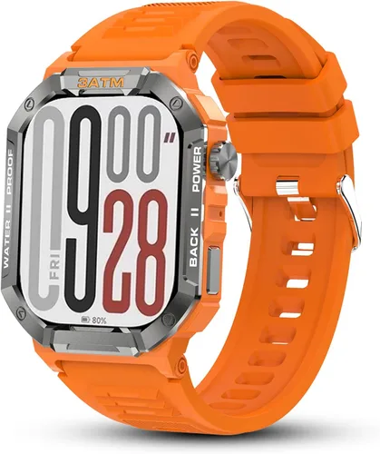 Miniatura 8 de Relojes inteligentes militares para hombres, reloj de fitness, IP68 impermeable 20 días de espera, pantalla de 2.02 pulgadas, reloj táctico