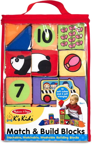Miniatura 6 de Melissa & Doug K 's Juego de bloques blandos para combinar y construir para niños