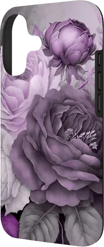 Miniatura 2 de Purple Watercolor Rose Flower Bouquet on Gray Case for iPhone 17