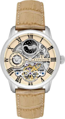 Miniatura 15 de Thomas Earnshaw Reloj automático de esqueleto de doble tiempo para hombre de 1.732 in con pulsera de acero inoxidable sólido ES-8006
