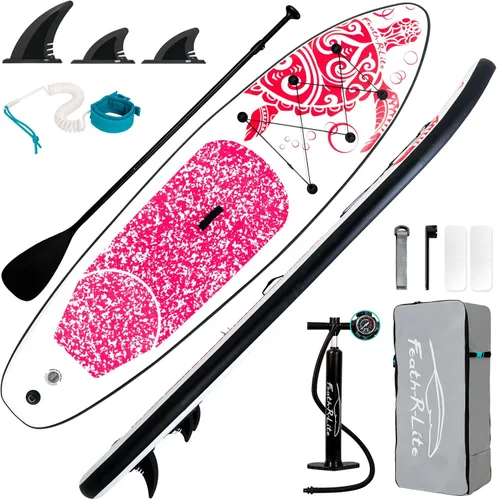 Miniatura 8 de FEATH-R-LITE Tabla de paddle surf inflable ultraligera de 10 pies x 30 pulgadas/10 pies 6 pulgadas x 33 pulgadas, para todos los niveles