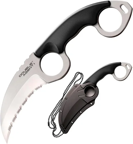 Miniatura 8 de COLD STEEL Double Agent Durable Lightweight Japanese AUS8A Steel Karambit Shape 3" Fixed Blade Tactical Outdoor Hunting Knife, Kray-Ex Handle