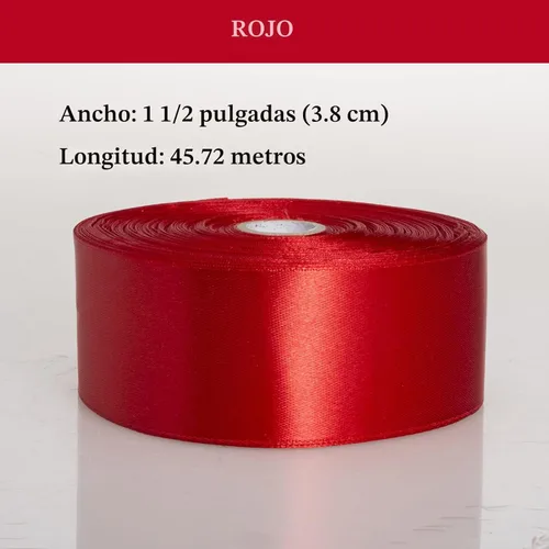 Miniatura 2 de YASEO Cinta de satén sólida roja de 1 1/2 pulgadas, cinta de tela artesanal de 50 yardas para envolver regalos, ramos florales, decoración de fiesta