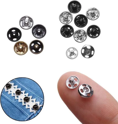 Miniatura 4 de 48 botones de cierre de metal, mini botones a presión para coser, botones de presión para ropa de muñeca, accesorios de costura para ropa
