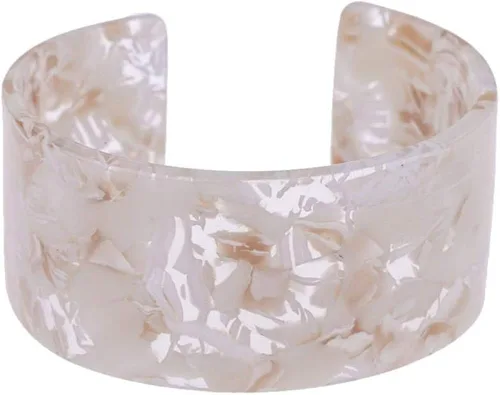 Pulseras anchas de tortuga de resina acrílica abierta pulseras ajustables de acetato colorido, decoración floral de leopardo estampado para mujeres