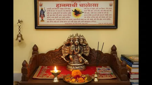 Miniatura 4 de Craftsofindia® Panchmukhi Hanuman - Estatua pequeña de latón, decoración divina, escultura hindú hecha a mano de 2.5 pulgadas para el altar