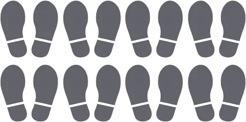Miniatura 7 de PATIKIL Adhesivo de huellas de 6 x 2.5 pulgadas, 8 pares de zapatos de PVC para decoración de clase, guía de escaleras, color negro