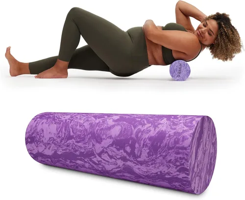 Gaiam Restore - Rodillo de espuma para masaje muscular, masajeador muscular de tejido profundo para dolores musculares y estimulación, alivio total