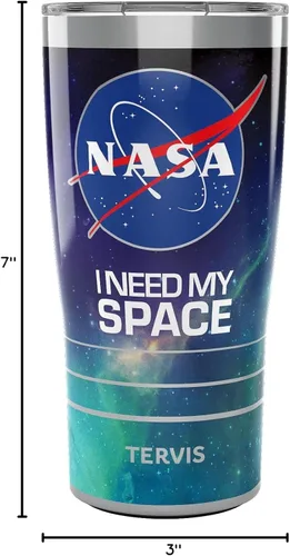 Miniatura 9 de Tervis Vaso aislado de triple pared de la NASA I Need My Space mantiene las bebidas frías y calientes, 20 onzas, acero inoxidable Varios