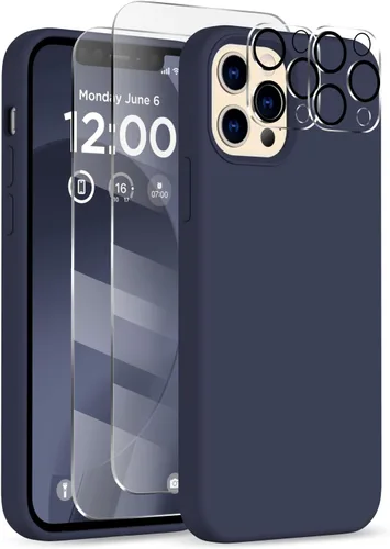 Miniatura 17 de Funda para iPhone 12 Pro Max, [2 protectores de cámara + 2 protectores de pantalla], funda protectora de silicona de cuerpo completo a prueba