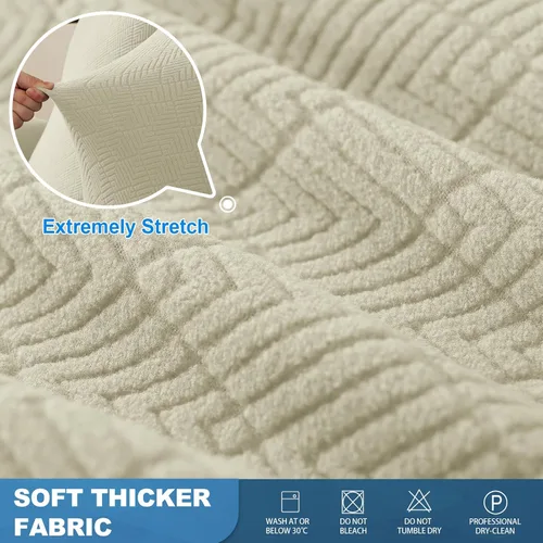 Miniatura 4 de JIVINER Fundas reclinables de gran tamaño de 3 piezas para sillón reclinable grande con bolsillos, tela jacquard elástica Lazy Boy funda para sofá