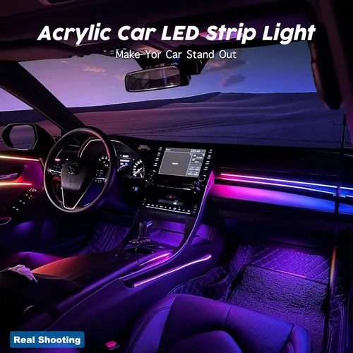 Miniatura 6 de Luces LED para interiores del automóvil, luces LED de acrílico RGB Dream Color para automóvil, kits de iluminación ambiental con aplicación