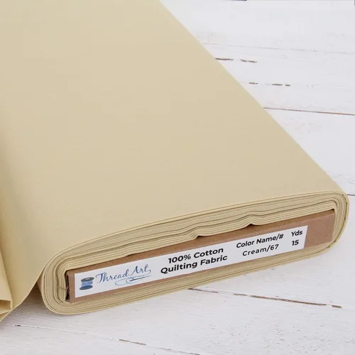 3 yardas de tela de acolchado de algodón premium ThreadArt - Crema - 44" de ancho - 100% algodón - para acolchado, costura, manualidades