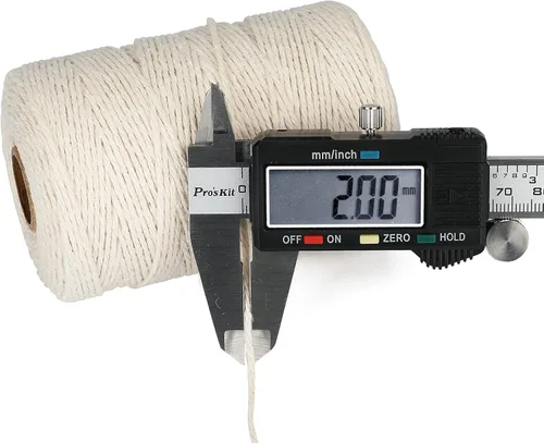 Miniatura 2 de JijAcraft Carniceros cordel de 656 pies, cuerda de algodón beige de 0.079 pulgadas para carne y salchichas, pavo, cuerda de cocina natural segura