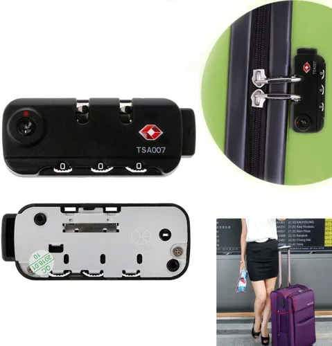 Miniatura 8 de TSA007 Candado de viaje para equipaje y 3 dígitos autoconfigurable una variedad de combinaciones diferentes para bolsa de equipaje de viaje, bloqueo