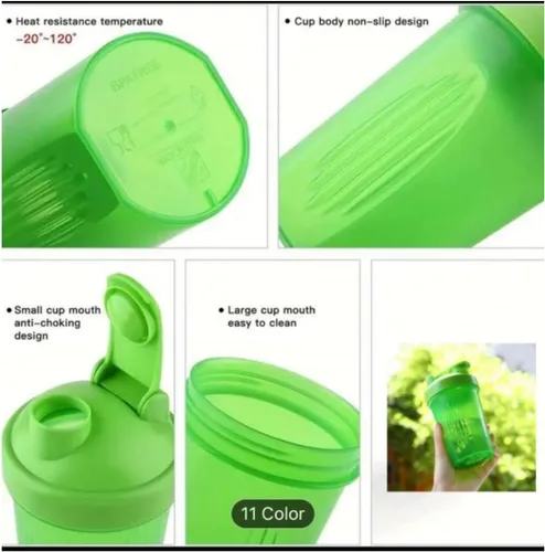 Miniatura 2 de Batidora de botellas para batir y antes del entrenamiento, la mejor taza agitadora (sin BPA) con tapa de bucle clásico y bola batidora, botella