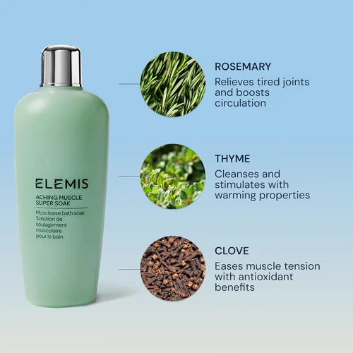Miniatura 5 de ELEMIS Músculo doloroso Super Soak 13.5 fl oz, leche de baño natural remojo para aliviar dolores musculares y tensión