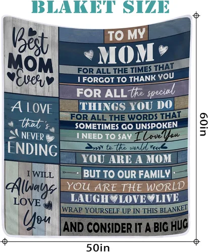 Miniatura 4 de Manta de regalo para mamá, regalos para mamá para el Día de la Madre de las hijas, manta suave para mamás, regalo de cumpleaños para mamás
