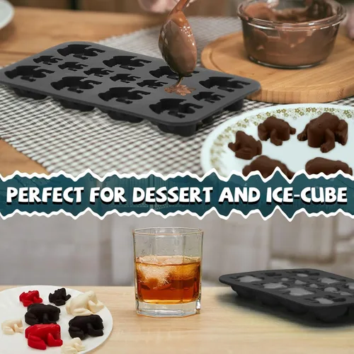 Miniatura 3 de Tessco for you 2 moldes de silicona para chocolate y rana, moldes divertidos para caramelos, bandeja de hielo de gelatina de Pascua, molde de goma