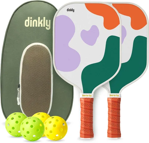 Juego de 2/4 palas de pickleball - Raqueta de pickleball de grafito/fibra de vidrio aprobada por USAPA, 2 raquetas de pickleball, 4 pelotas y 1 2
