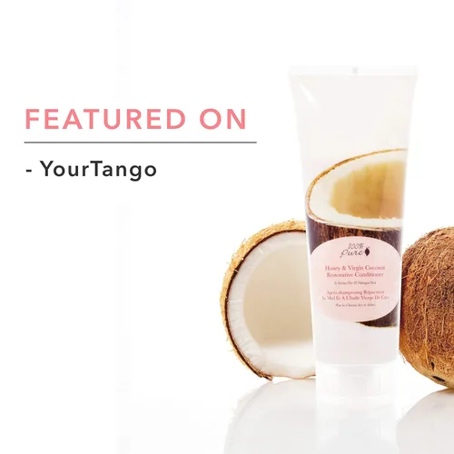 Miniatura 8 de 100% PURE Honey & Virgin Coconut - Acondicionador restaurador hidratante y reparador de nutrientes para cabello seco dañado, promueve el crecimiento